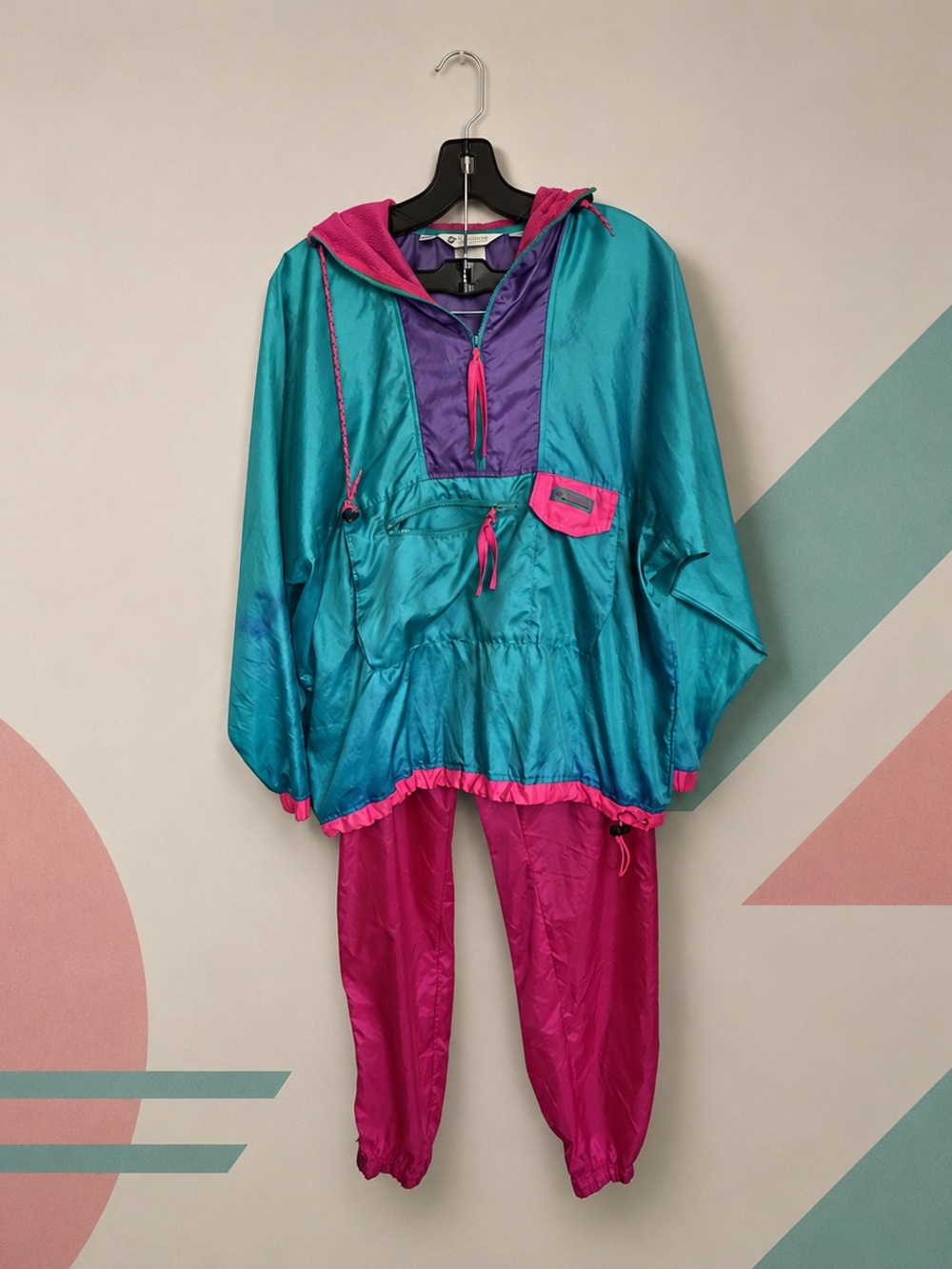 Vintage Columbia Women’s M/L Colorblock Nylon Windbreaker Tracksuit Set